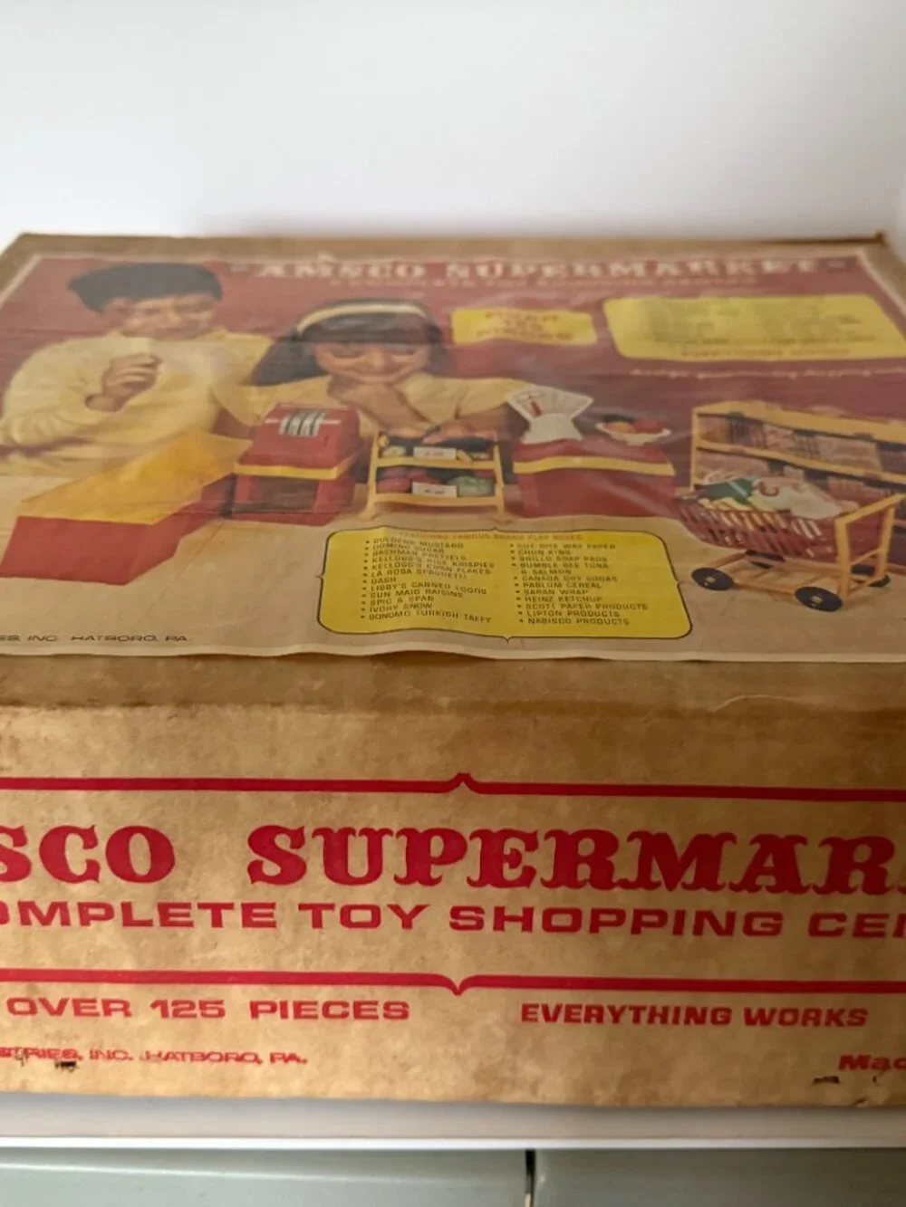 Vintage Amsco Supermarket With Original Box 1965 Shopping Playset W Accessories